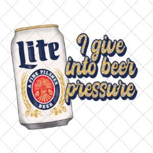 Comfort Colors Tee In White Featuring "I GIVE INTO BEER PRESSURE" Transfer